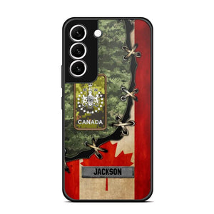 Personalized Canadian Soldier/ Veteran Rank Camo Flag Phonecase Printed 23FEB-DT09