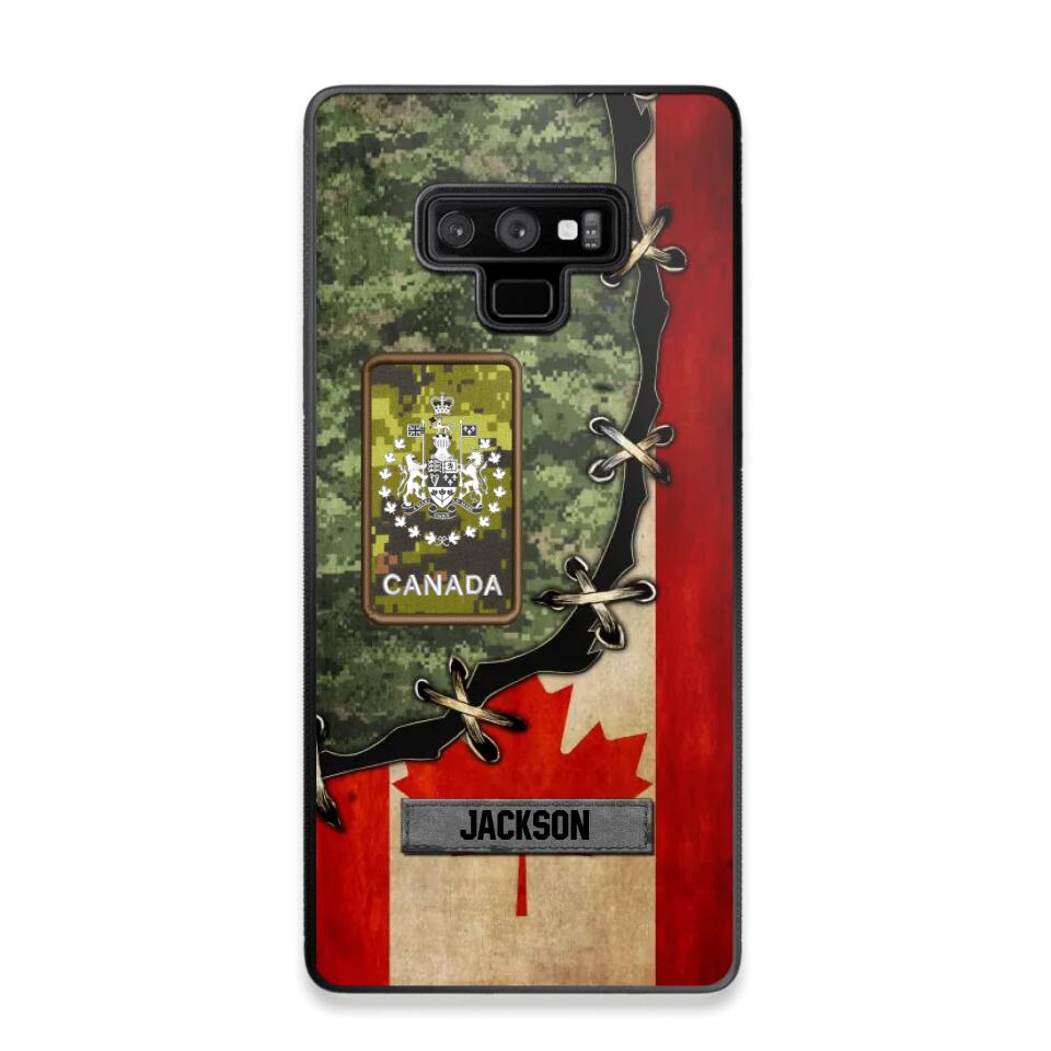 Personalized Canadian Soldier/ Veteran Rank Camo Flag Phonecase Printed 23FEB-DT09