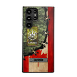 Personalized Canadian Soldier/ Veteran Rank Camo Flag Phonecase Printed 23FEB-DT09