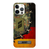 Personalized German Soldier/ Veteran Rank Camo Flag Phonecase Printed 23FEB-DT09