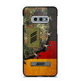 Personalized German Soldier/ Veteran Rank Camo Flag Phonecase Printed 23FEB-DT09