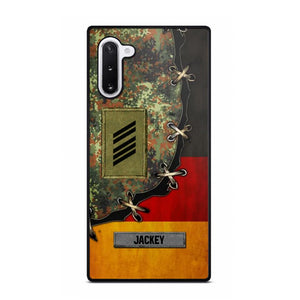 Personalized German Soldier/ Veteran Rank Camo Flag Phonecase Printed 23FEB-DT09