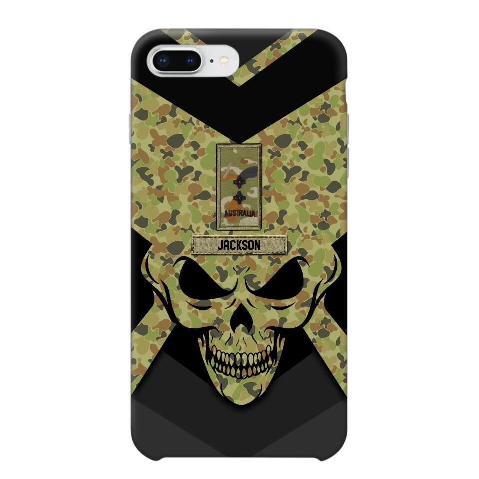 Personalized Australian Soldier/ Veteran Rank Camo with Name Phonecase Printed 23FEB-HQ10