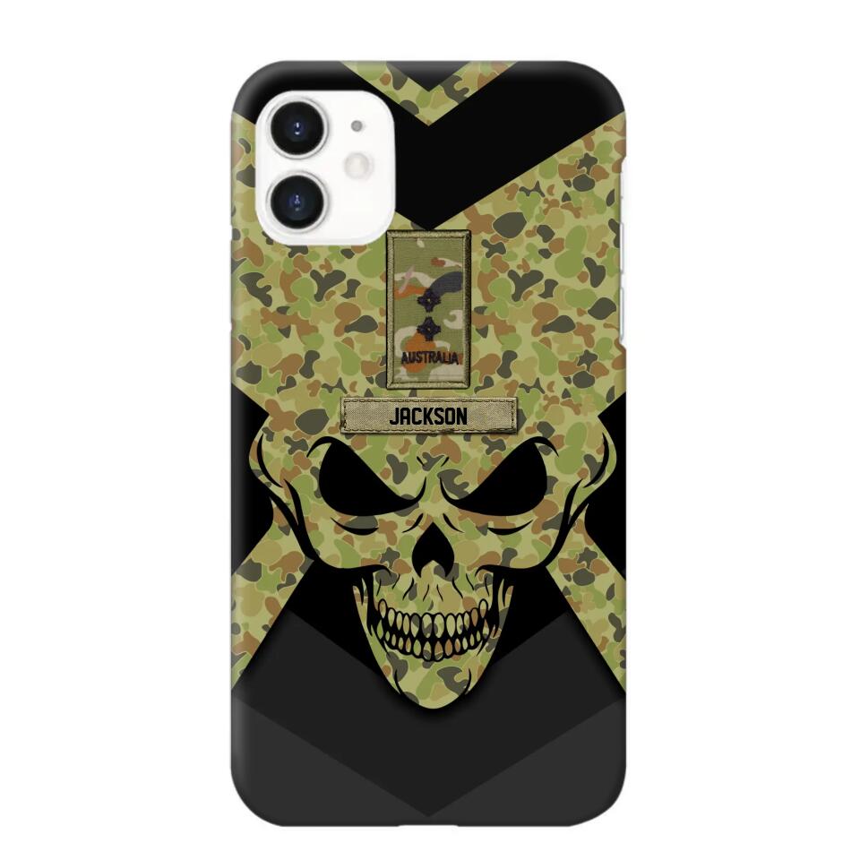 Personalized Australian Soldier/ Veteran Rank Camo with Name Phonecase Printed 23FEB-HQ10