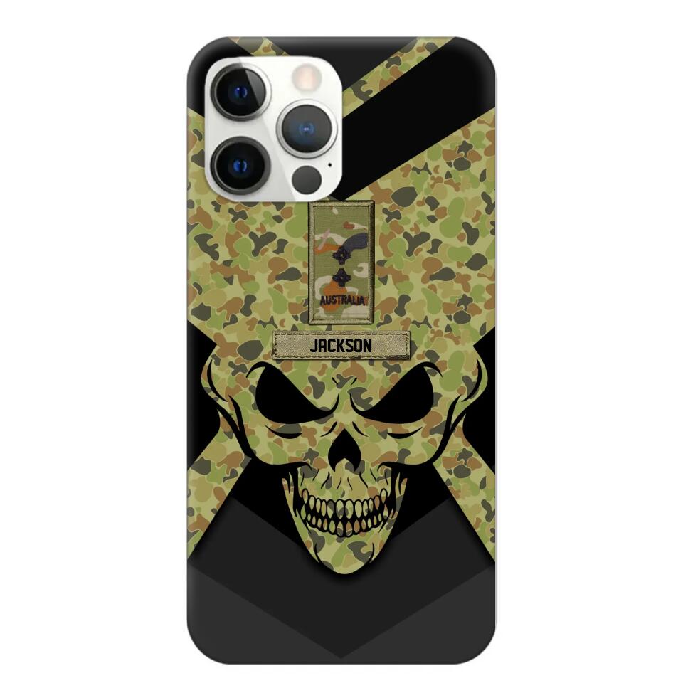 Personalized Australian Soldier/ Veteran Rank Camo with Name Phonecase Printed 23FEB-HQ10