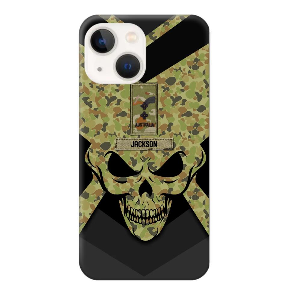 Personalized Australian Soldier/ Veteran Rank Camo with Name Phonecase Printed 23FEB-HQ10