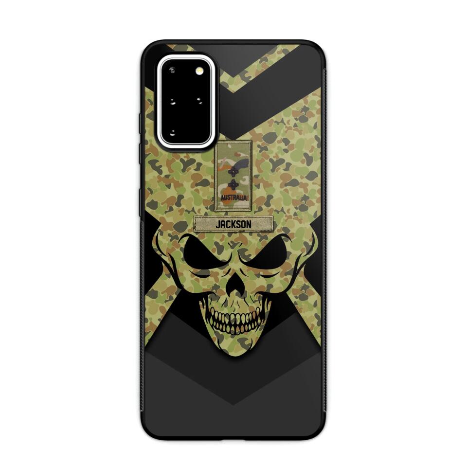 Personalized Australian Soldier/ Veteran Rank Camo with Name Phonecase Printed 23FEB-HQ10