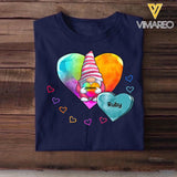 Personalized Grandma Gnome Hearts & Kid's Name Tshirt Printed 23FEB-VD13