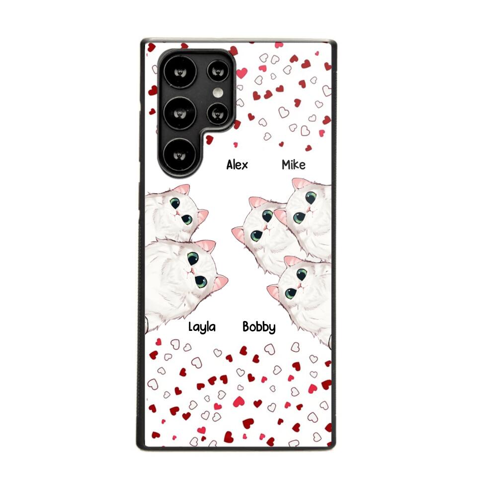 Personalized Cat Lovers Heart Phonecase Printed 23FEB-VD13