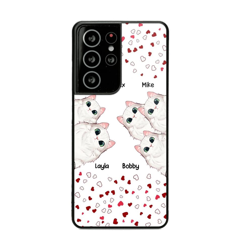 Personalized Cat Lovers Heart Phonecase Printed 23FEB-VD13