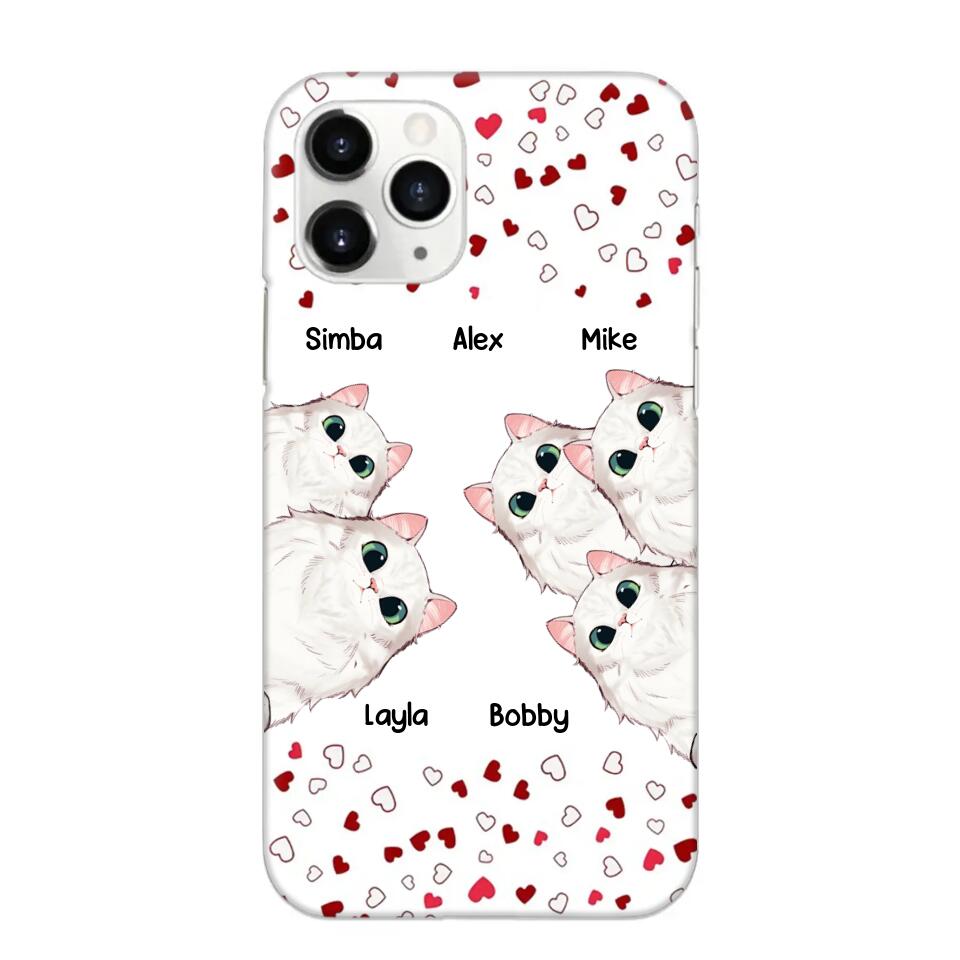 Personalized Cat Lovers Heart Phonecase Printed 23FEB-VD13