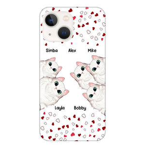 Personalized Cat Lovers Heart Phonecase Printed 23FEB-VD13