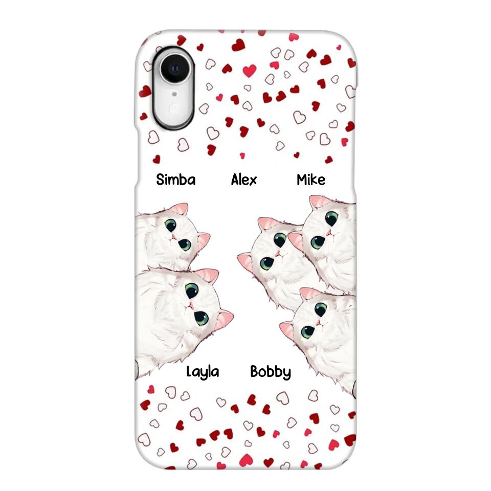 Personalized Cat Lovers Heart Phonecase Printed 23FEB-VD13