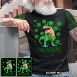 Personalized Lucky Grandpasaurus & Kid's Name Tshirt Printed PNDT1502