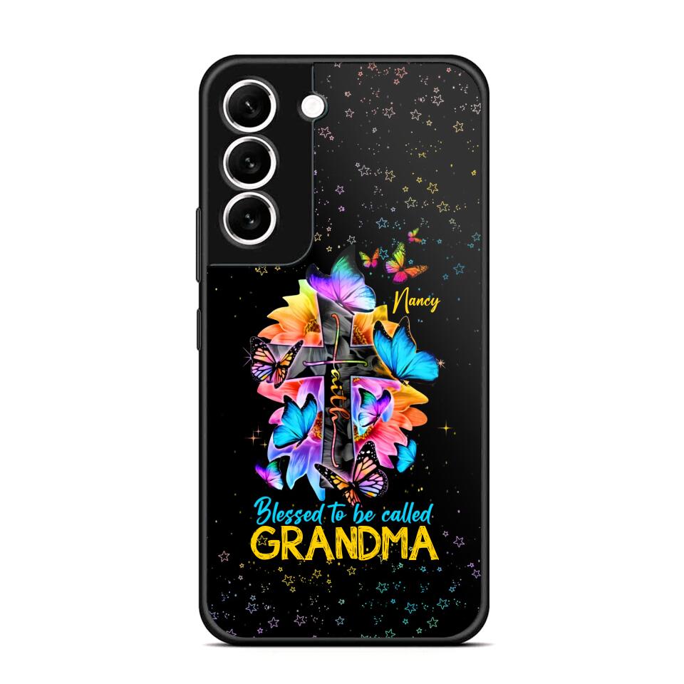 Personalized Butterfly Blessed To Be Called Grandma & Kid's Name Phonecase Printed PNHQ1602