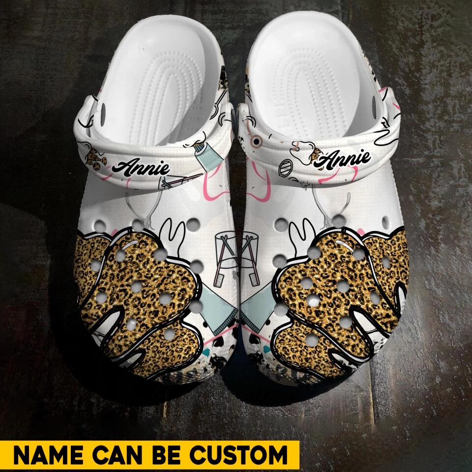 Personalized Dental Clog Slipper Shoes Printed QTHQ1702