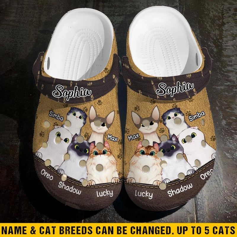 Personalized Cats with Name Cat Lovers Gift Clog Slipper Shoes