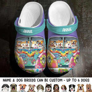 Personalized Dog Lovers Hippie Clog Slipper Shoes Printed PNHQ1802