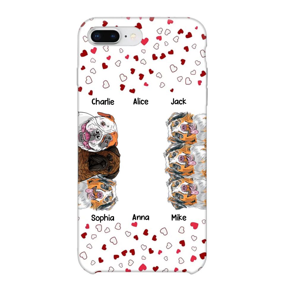 Personalized Hearts Dog Lovers Phonecase Printed 23FEB-VD20