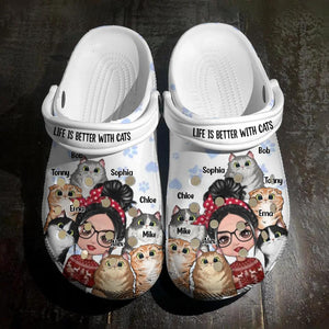 Personalized Life Is Better With Cats Clog Slipper Shoes Printed 23FEB-DT20