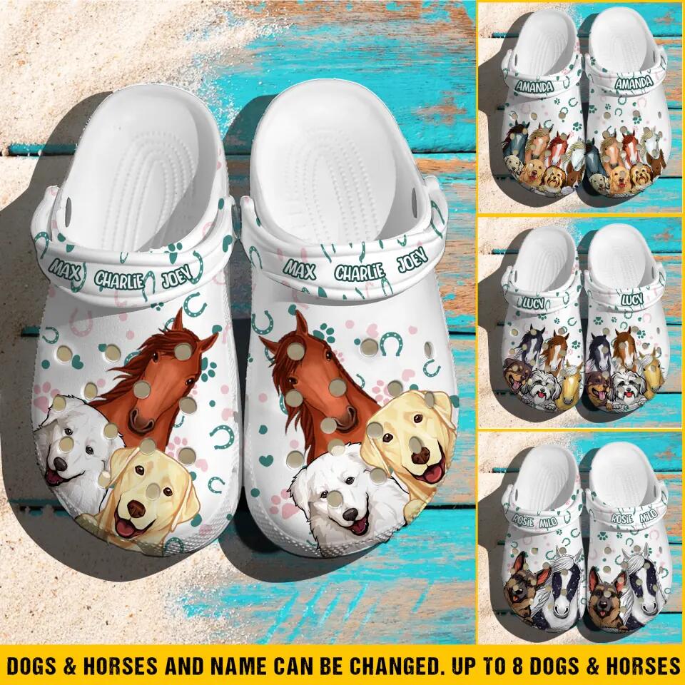 Personalized Horse Dog Lovers Clog Slipper Shoes Printed 23FEB-VD20