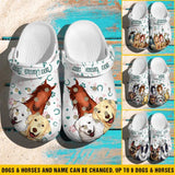 Personalized Horse Dog Lovers Clog Slipper Shoes Printed 23FEB-VD20