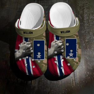 Personalized Norwegian Veteran/Soldier Rank Camo Flag Clog Slipper Shoes Printed 23FEB-HQ20