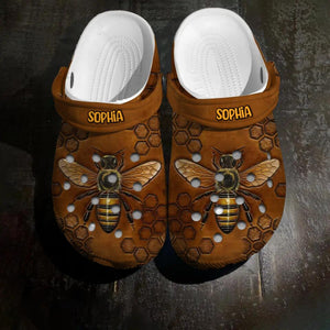 Personalized Bee Hippie Clog Slipper Shoes Printed QTHQ2202