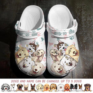 Personalized Dog & Wine Lovers Clog Slipper Shoes Printed QTDT2202