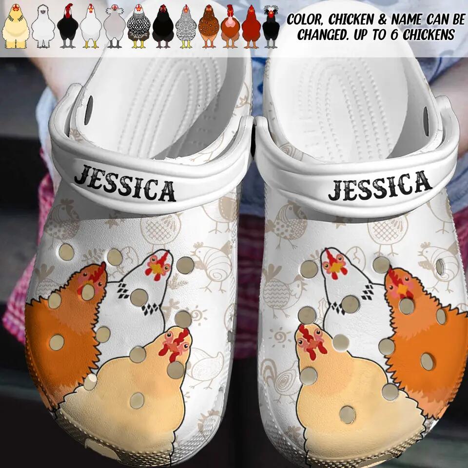 Personalized Chicken Lovers  Clog Slipper Shoes Printed 23FEB-DT21