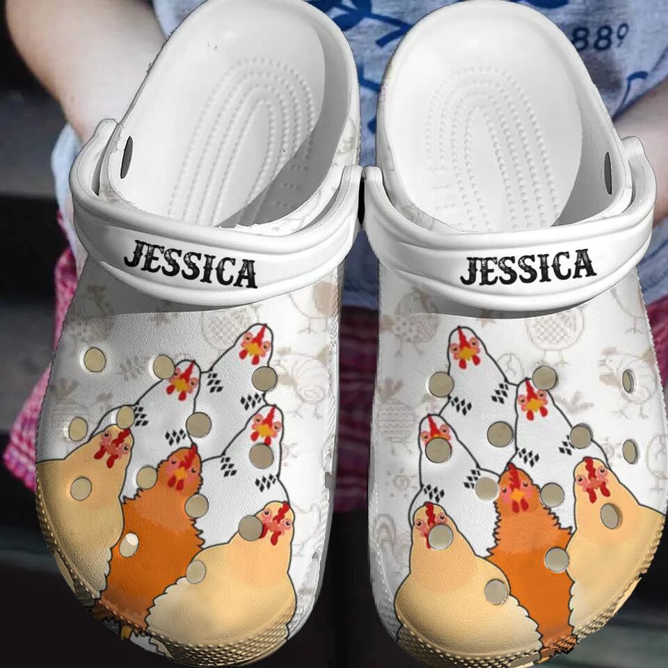 Personalized Chicken Lovers  Clog Slipper Shoes Printed 23FEB-DT21