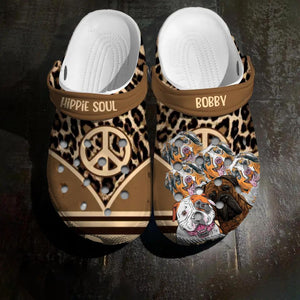 Personalized Hippie Soul Dog Lovers Clog Slipper Shoes Printed PNHQ2102