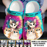 Personalized Cat  Lovers Gifts Hippie Sunflower Clog Slipper Shoes Printed 23FEB-VD22