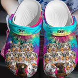 Personalized Dogs & Name Dog Lovers Gift Colorfull Clog Slipper Shoes Printed 23FEB-VD22