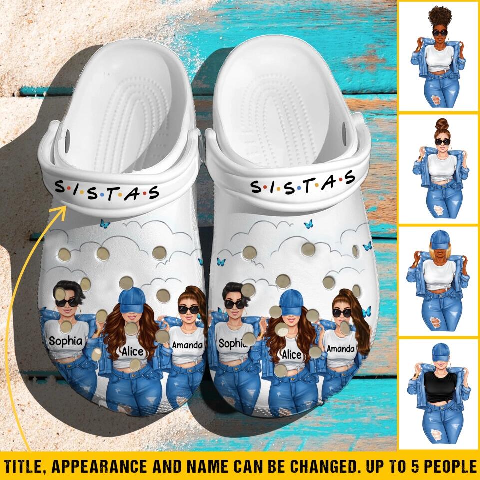 Personalized Besties & Name Clog Slipper Shoes Printed QTVD2202