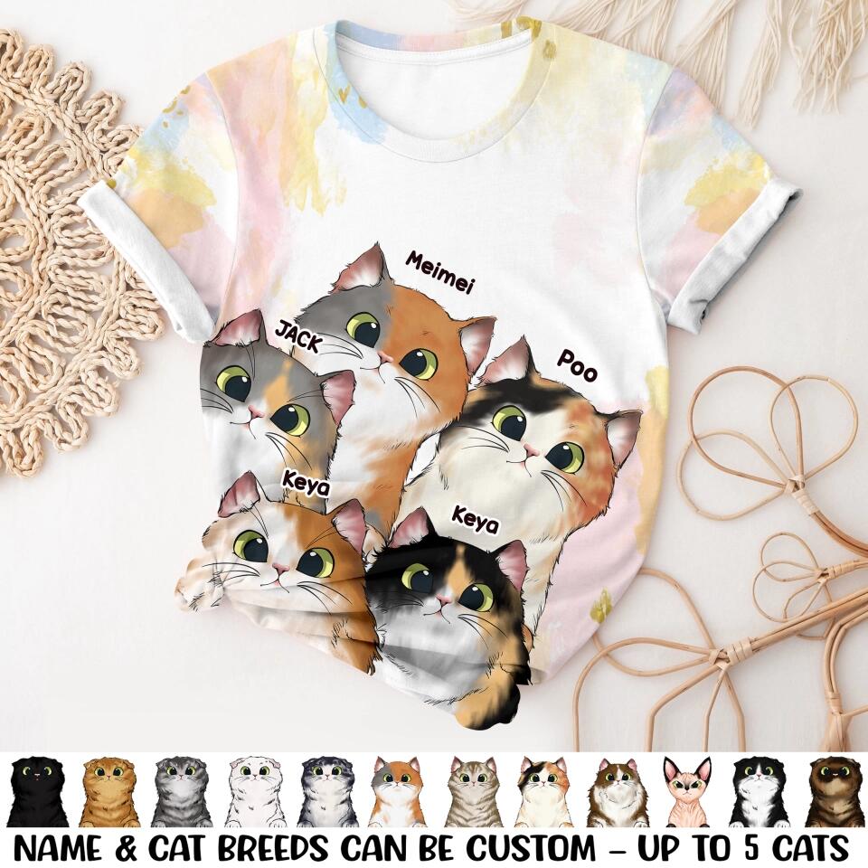 Personalized Cat Lovers 3D Printed Tshirts QTHQ2702