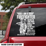 Personalized I Am A Canadian Firefighter I Am Who I Am Rank Decal Printed QTHQ2702