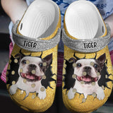 Personalized Upload Your Dog Photo Dog Lovers With Colorful Background Clog Slipper Shoes Printed PNDT2702