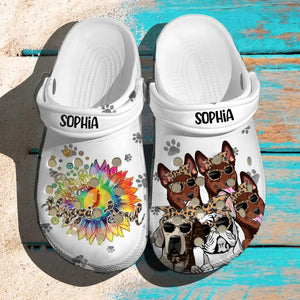 Personalized Hippie Soul Dog Lovers Leopard Clog Slipper Shoes Printed PNVD2702