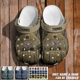 Personalized UK Veteran/Soldier Rank Camo with Name Clog Slipper Shoes Printed 23FEB-DT27