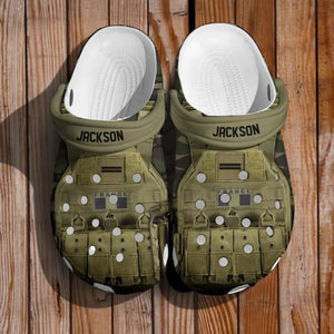 Personalized France Veteran/Soldier Rank Camo with Name Clog Slipper Shoes Printed 23FEB-DT27