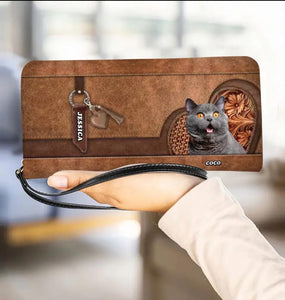 Personalized Upload photo Cat Mom Tote Bag/Leather wallet Printed QTHQ0103