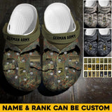 Personalized German Veteran/Soldier Rank Camo & Name Clog Slipper Shoes Printed  23FEB-HQ28