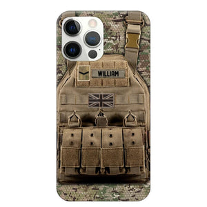 Personalized UK Veteran/Soldier Uniform Rank Camo Phonecase Printed 23MAR-DT01