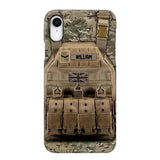 Personalized UK Veteran/Soldier Uniform Rank Camo Phonecase Printed 23MAR-DT01