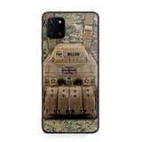 Personalized UK Veteran/Soldier Uniform Rank Camo Phonecase Printed 23MAR-DT01