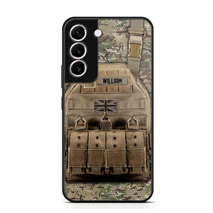 Personalized UK Veteran/Soldier Uniform Rank Camo Phonecase Printed 23MAR-DT01