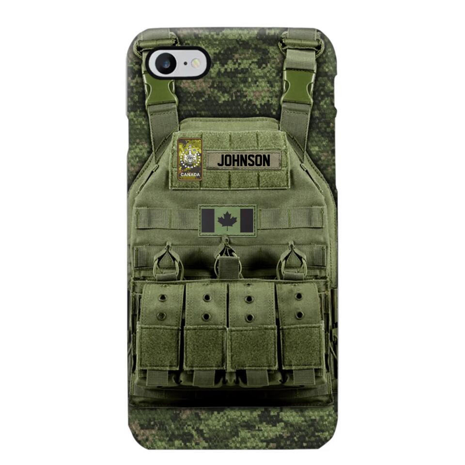 Personalized Canadian Veteran/Soldier Uniform Rank Camo Phonecase Printed 23MAR-DT01