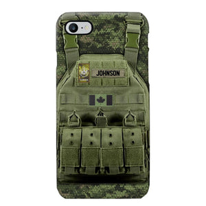 Personalized Canadian Veteran/Soldier Uniform Rank Camo Phonecase Printed 23MAR-DT01