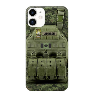 Personalized Canadian Veteran/Soldier Uniform Rank Camo Phonecase Printed 23MAR-DT01